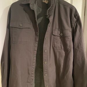 Duluth men’s canvas shirt jacket. Fleece inside. Like new